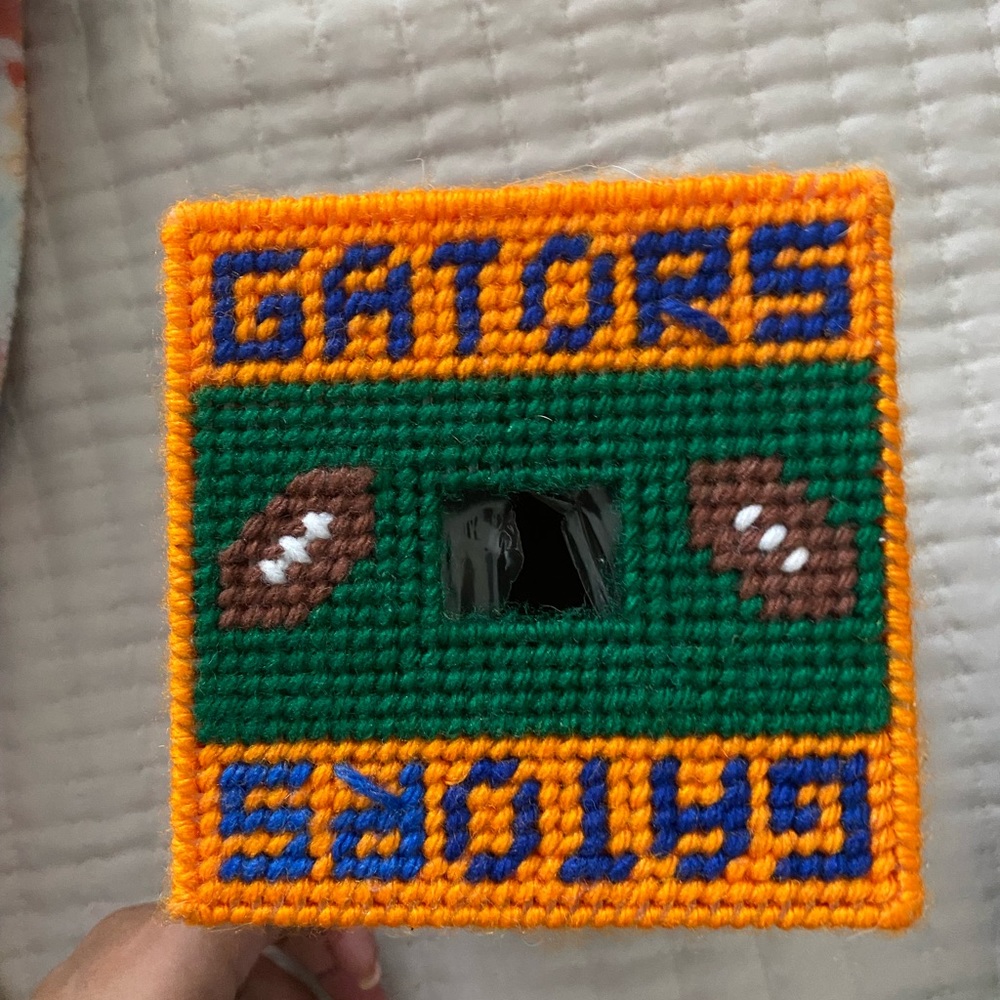 Florida Gators custom made crotchet tissue box cover